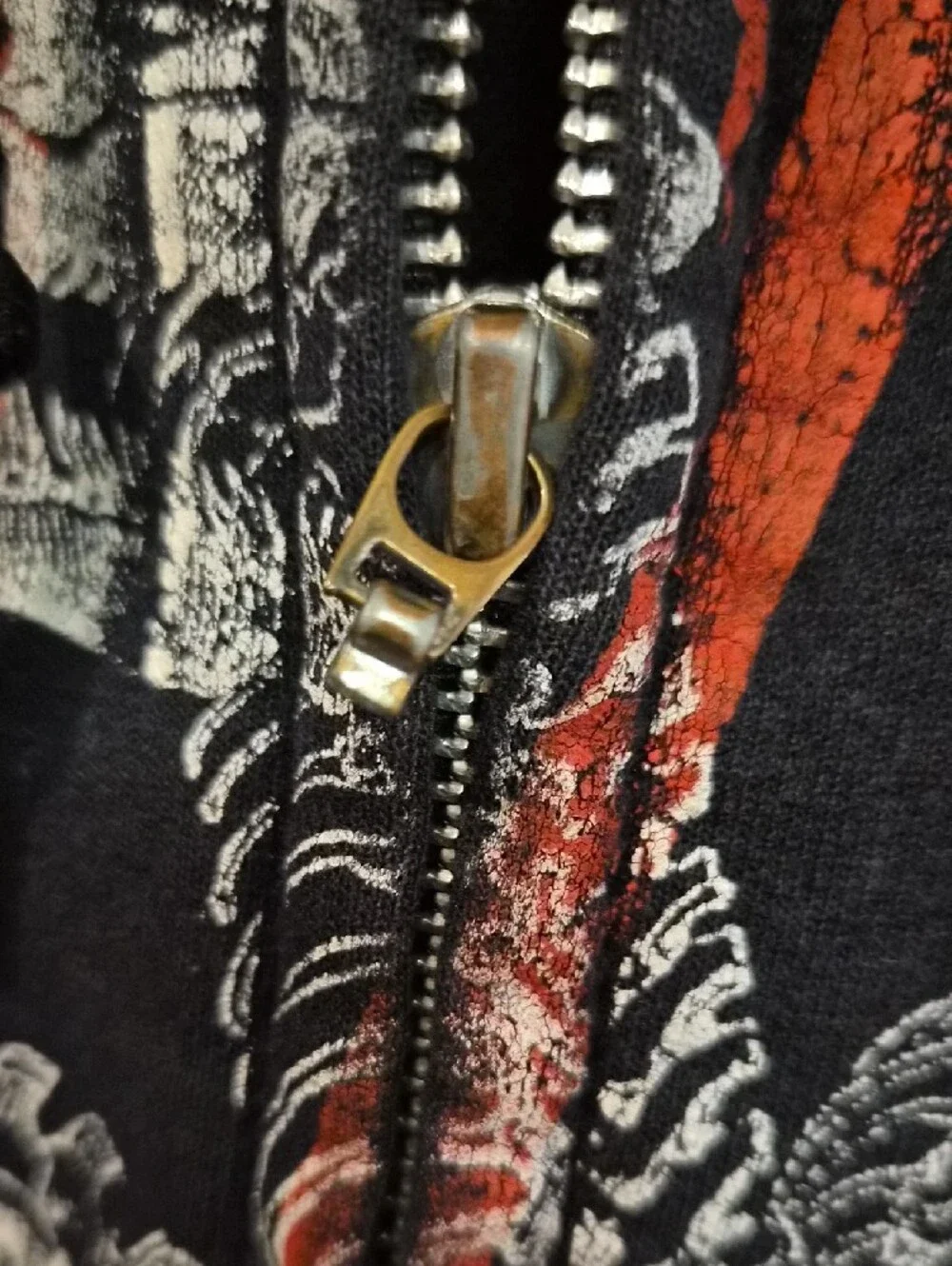 Gildan Pantera Black Zip-Up Hoodie with Orange and White Snake Graphic